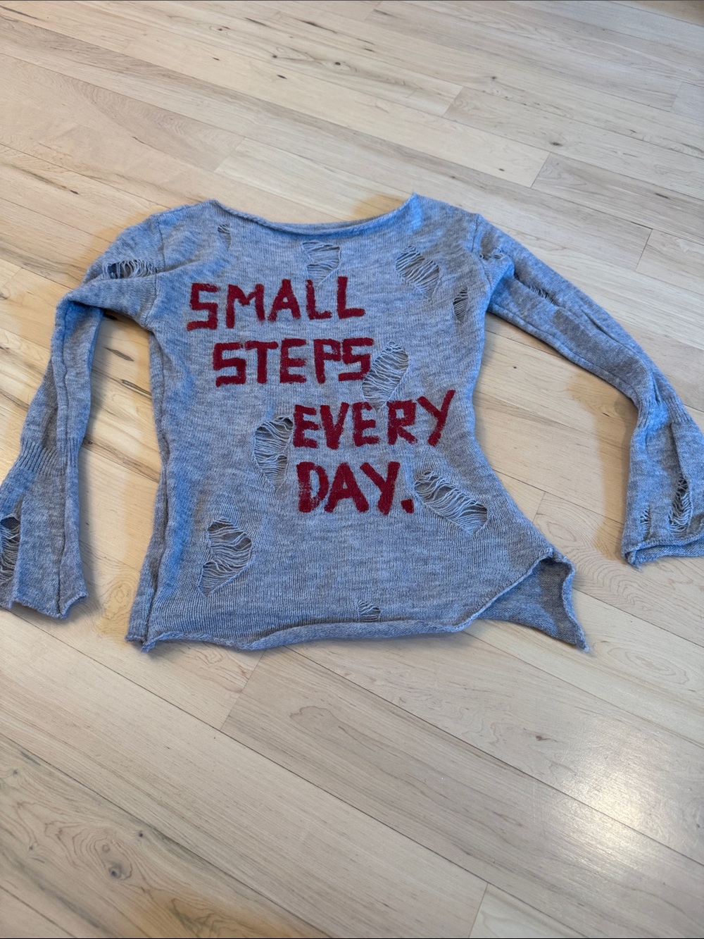 Y2K-Distressed Punk Sweater-SMALL STEPS EVERY DAY